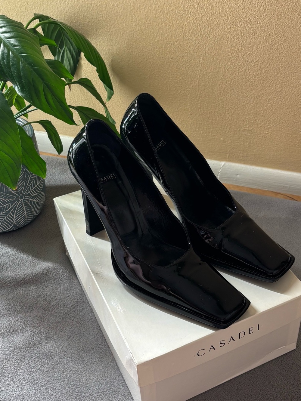 CASADEI Black Patent Leather Pumps — EU 36.5